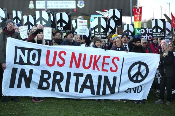'Pas de missiles nucléaires américains sur le sol britannique' RAF Lakenheath