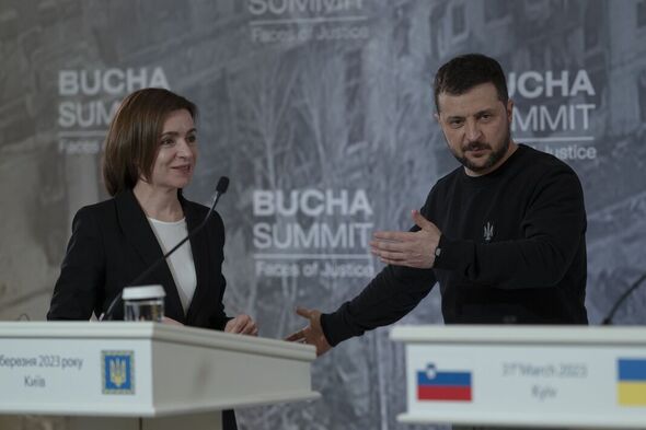 Des dirigeants étrangers, le président Zelenskiy en Ukraine à l'occasion de l'anniversaire de la désoccupation de la ville de Bucha